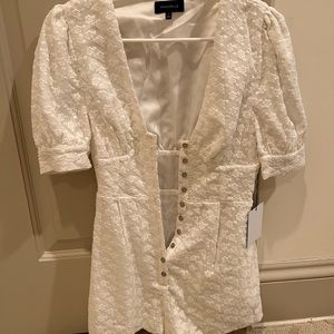 Majorelle White Eyelit Romper (never worn!)